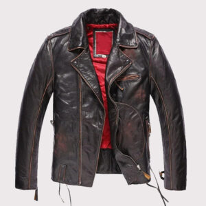 Men's Vintage Pilot Leather Jacket - Biker Motorcycle Coat