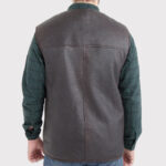 Men's Western Sheepskin Vest with Secret Zip Front Pocket - Image 2