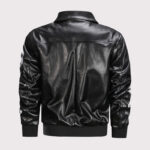 Men's Winter A2 Leather Aviator Jacket - Retro US Air Force Bomber Jacket - Image 2