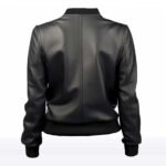 Mila Women’s Black Sheepskin Leather Bomber Jacket - Image 2
