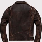 Vintage Distressed Brown Leather Motorcycle Jacket - Image 2