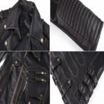 Top Men’s Leather Cafe Racer Biker Jacket - Genuine Cowhide - Image 4