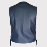 Navy Blue Leather Cruiser Vest - Classic Style, Modern Edge - Image 2