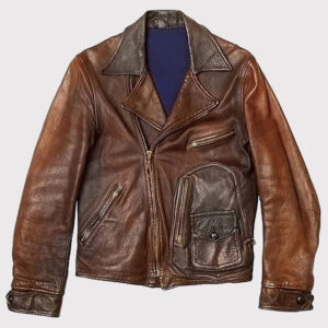 New Edition Vintage Charcoal Brown Leather Jacket for Men