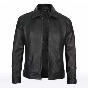 Noah Men?s Black Sheepskin Slim Fit Leather Jacket