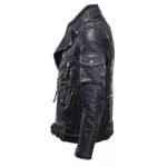 Top Men’s Leather Cafe Racer Biker Jacket - Genuine Cowhide - Image 3