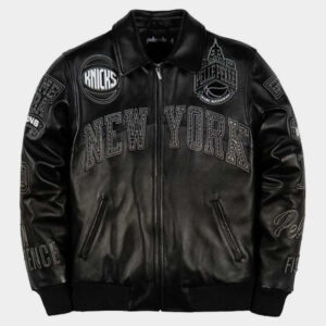 Pelle Pelle City of Knicks Black Genuine Leather Jacket for Men