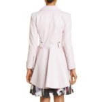 Chic Pink Peplum Hem Women's Leather Jacket - Image 2
