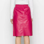 Pink Women’s Midi Leather Skirt - Perfect for Ladies’ Fashion - Image 4