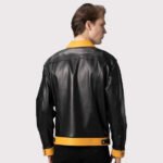 Premium Black Leather Trucker Jacket for Men - Image 2