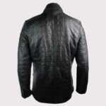 Quilted Celebrity Style Black Leather Blazer for Men - Image 2