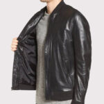 Quilted Leather Bomber Jacket for Men - Image 2