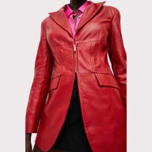 Red Corset Women's Leather Blazer