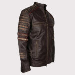 Rider Vintage Café Racer Distressed Brown Leather Jacket for Men - Retro Biker Style - Image 4