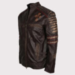 Rider Vintage Café Racer Distressed Brown Leather Jacket for Men - Retro Biker Style - Image 5