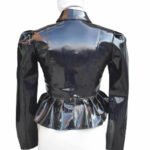 Women's Black Vinyl PVC Leather Mini Dress - Image 2