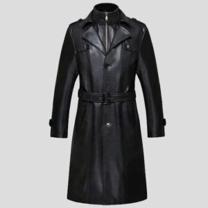 Men's Sheepskin Long Leather Trench Coat