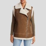 Elegant Vintage Brown Shearling Fur Vest - Image 3