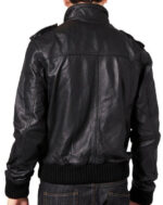 Soft Sheepskin Front Zipped Bomber Jacket for Men's Fashion - Image 2