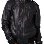 Soft Sheepskin Front Zipped Bomber Jacket for Men's Fashion