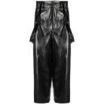 Solid Black Multi-Pockets Men's Leather Dungaree - Image 3