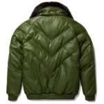 Stylish Design V-Bomber Leather Jacket for Men - Fashionable Outerwear - Image 2