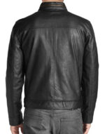 Stylish Men's Black Leather Biker Jacket - Image 2
