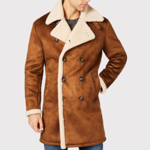 Stylish Men's Faux Shearling Overcoat