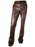 Stylish Men's Pure Brown Leather Pants