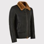 Traditional Black Shearling Jacket for Men - Image 3