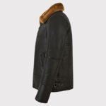 Traditional Black Shearling Jacket for Men - Image 4