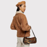 Trendy Nutty Brown Faux Shearling Leather Jacket - Image 2