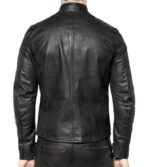 Vintage Black Leather Biker Jacket for Men - Image 2