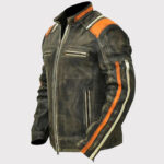 Vintage Style Retro Cafe Racer Black Jacket - Men's Motorcycle Streetwear Coat - Image 3