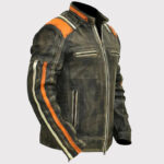 Vintage Style Retro Cafe Racer Black Jacket - Men's Motorcycle Streetwear Coat - Image 4