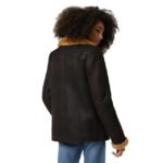 Women's Washed Brown Shearling Peacoat with Ginger Fur - Image 2