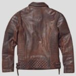 Waxed Brown Biker Leather Motorcycle Jacket For Men - Image 2