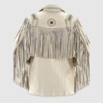 Western Men Cowboy White Suede Leather Jacket - Image 2