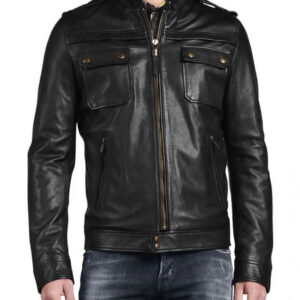 Western Men's Genuine Leather Black Jacket