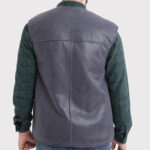 Western Men's Sheepskin Vest with White Fur - Image 2