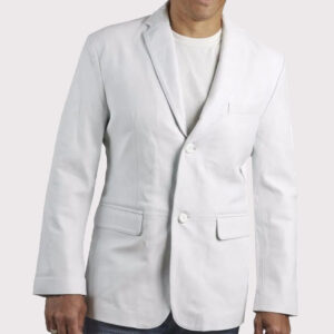 White Leather Celebrity Style Smart Blazer for Men