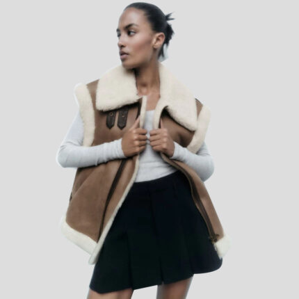 Women B3 Bomber Shearling Fur Vest