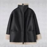 Women Black Aviator Fur Flight B3 Sheepskin RAF Shearling Leather Jacket - Image 2