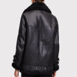 Women's Black B3 Bomber Leather Jacket - Image 2