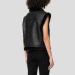 Women's Black B3 Bomber Shearling Vest - Image 2