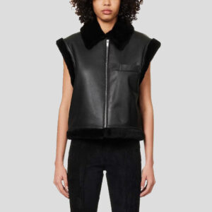 Women's Black B3 Bomber Shearling Vest
