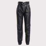 Genuine Black Leather Pants for Women - Image 2