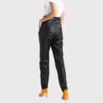 Genuine Black Leather Pants for Women - Image 3