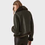 Women's Black Shearling Jacket - Image 2