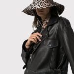 Women Stylish Black Leather Long Jacket - Image 3